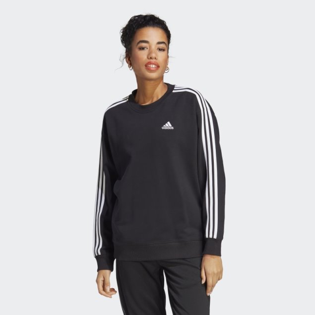 Sudadera Adidas Essentials 3 Rayas Negro