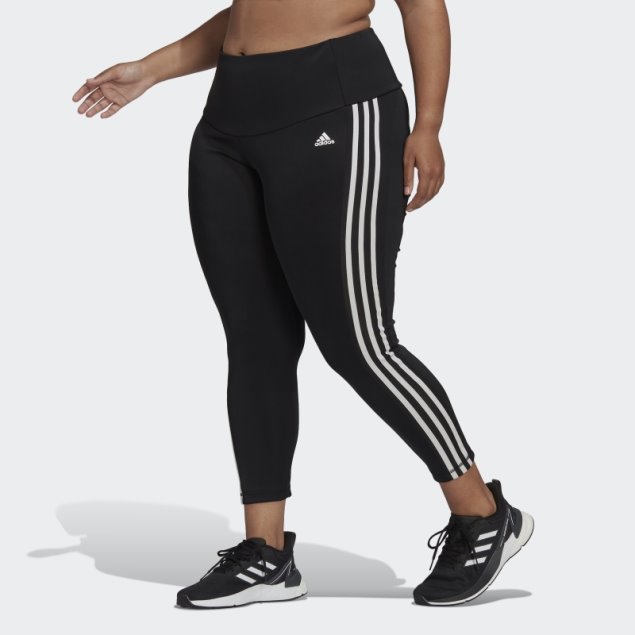 Adidas Diseñó Para Mover Polainas Deportivas De Tiro Alto Con 3 Rayas 7/8 (talla Grande) Negras