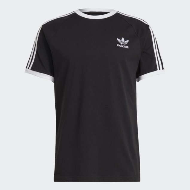 Camiseta Negra Adidas Adicolor Classics Con 3 Rayas