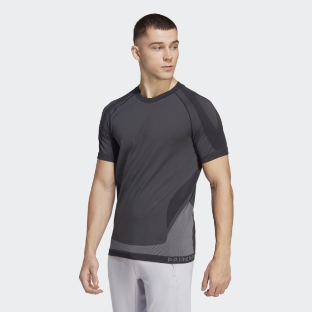 Negro Adidas Primeknit Yoga Camiseta De Entrenamiento Sin Costuras Moda