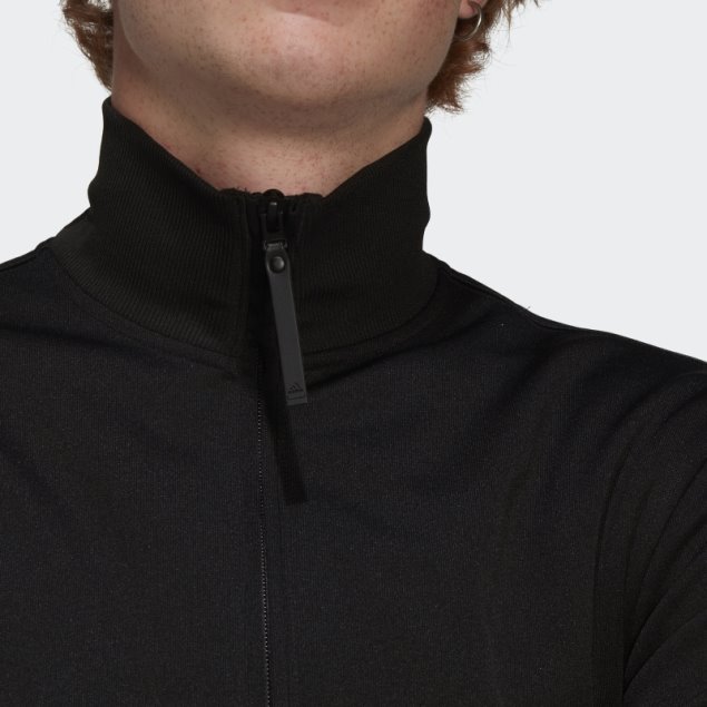 Adidas Camiseta De Chándal Negra Ajustada Con 3 Rayas