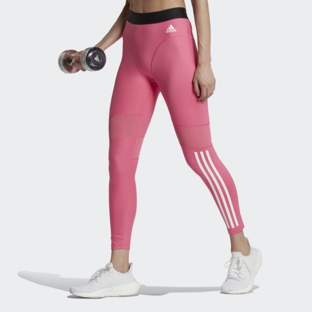 Adidas Magenta Hyperglam 3 Rayas 7/8 Leggins