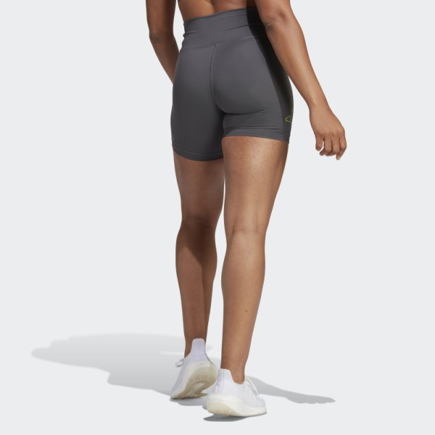 Mallas Cortas De Entrenamiento De Tiro Alto Optime Hyperbright Gris Adidas