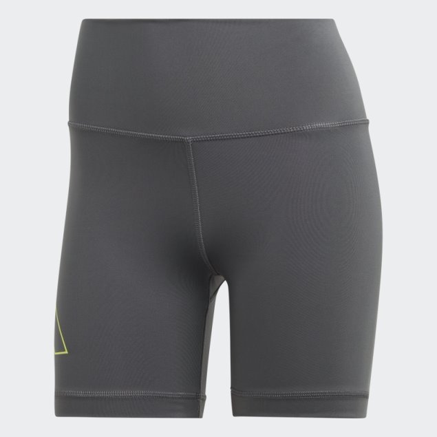 Mallas Cortas De Entrenamiento De Tiro Alto Optime Hyperbright Gris Adidas