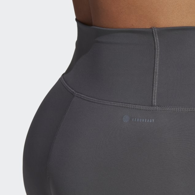 Mallas Cortas De Entrenamiento De Tiro Alto Optime Hyperbright Gris Adidas