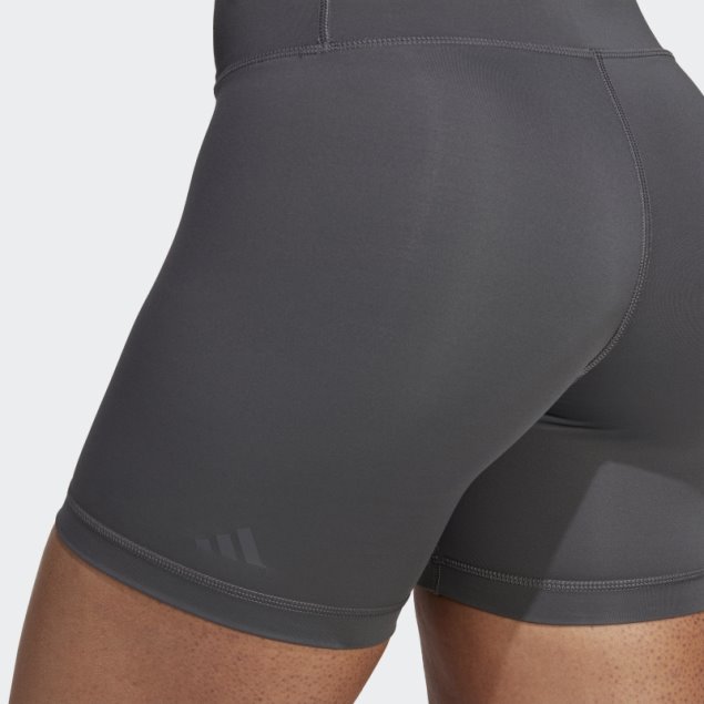 Mallas Cortas De Entrenamiento De Tiro Alto Optime Hyperbright Gris Adidas