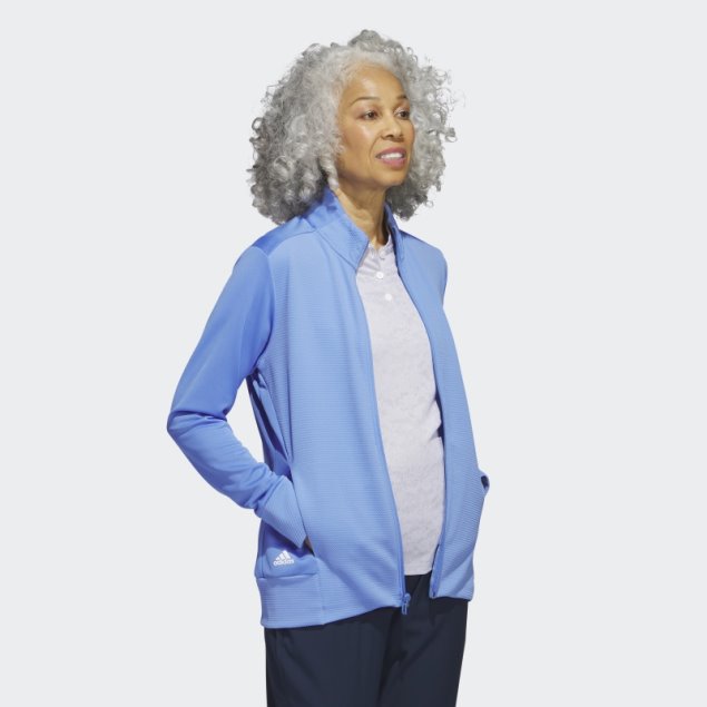 Chaqueta Texturizada Con Cremallera Completa Adidas Azul