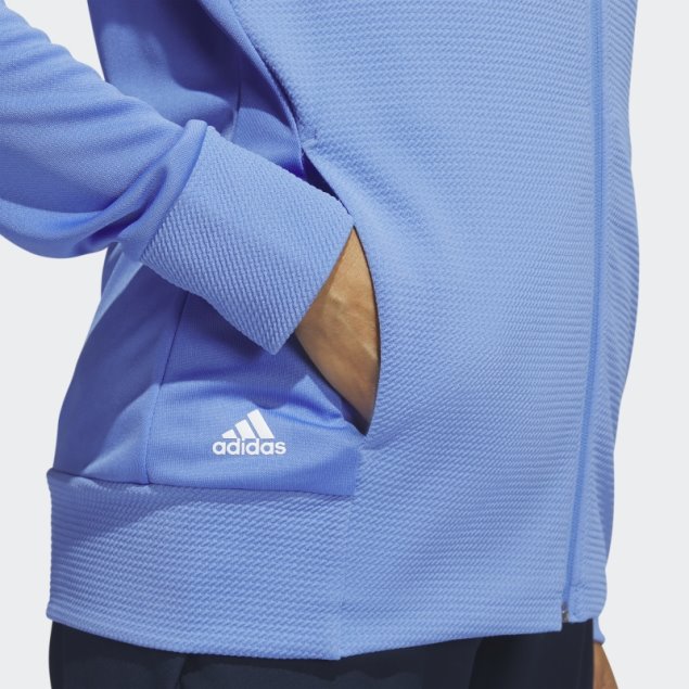 Chaqueta Texturizada Con Cremallera Completa Adidas Azul