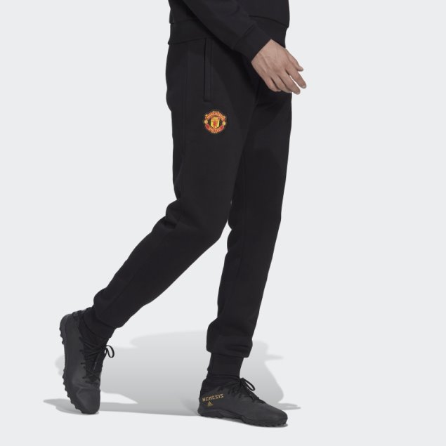 Pantalón De Chándal Negro Essentials Trefoil Del Manchester United Adidas