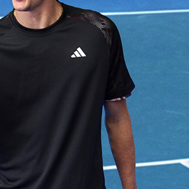 Camiseta Negra Melbourne Tennis Heat.rdy Raglan Adidas