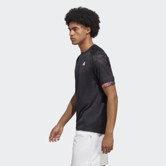 Camiseta Negra Melbourne Tennis Heat.rdy Raglan Adidas