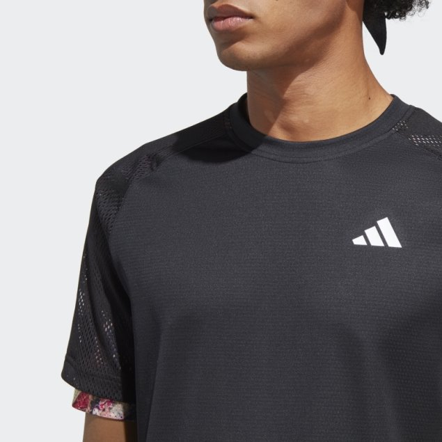 Camiseta Negra Melbourne Tennis Heat.rdy Raglan Adidas