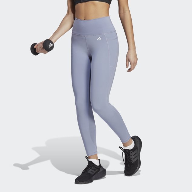 Leggings 7/8 De Talle Alto Con Bolsillo Oculto Violeta Plateado Optime De Adidas