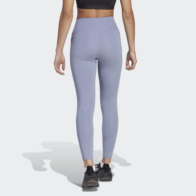 Leggings 7/8 De Talle Alto Con Bolsillo Oculto Violeta Plateado Optime De Adidas