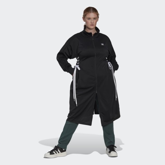 Adidas Chaqueta De Chándal Negra Con Cordones Always Original (talla Grande)