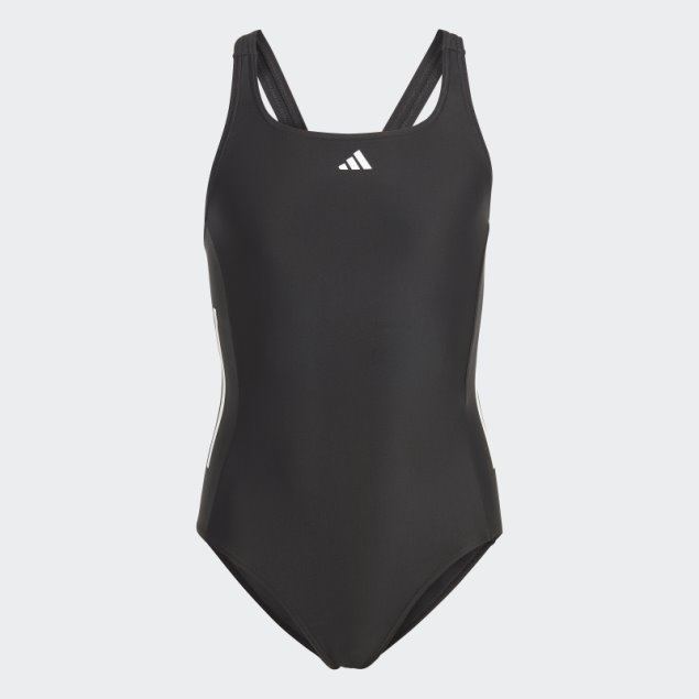 Bañador Negro Con Corte De 3 Rayas De Adidas