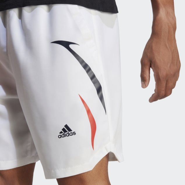 Pantalones Cortos Tejido Colorblock Adidas Blanco