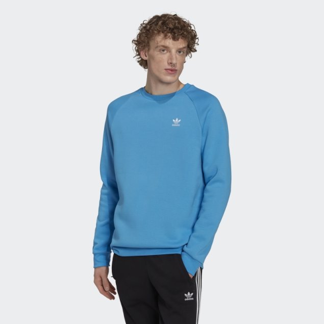 Adidas Sudadera Azul Con Cuello Redondo Adicolor Essentials Trefoil