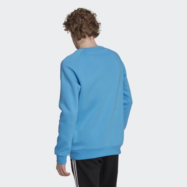 Adidas Sudadera Azul Con Cuello Redondo Adicolor Essentials Trefoil