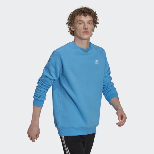 Adidas Sudadera Azul Con Cuello Redondo Adicolor Essentials Trefoil