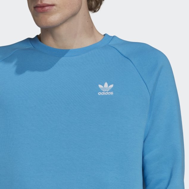 Adidas Sudadera Azul Con Cuello Redondo Adicolor Essentials Trefoil