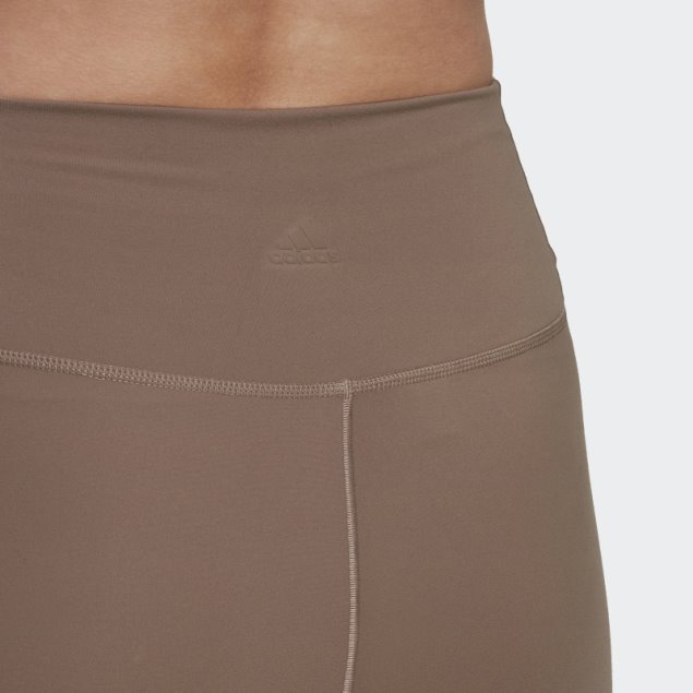 Leggings De Moda Marrón Calcáreo Adidas Yoga Luxe Studio 7/8