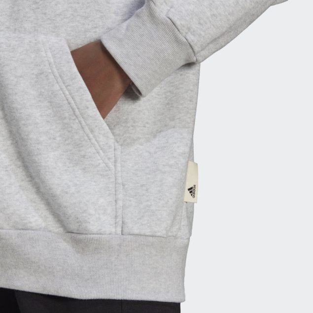 Sudadera Con Capucha Y Cremallera Completa De Felpa Gris Jaspeado Studio Lounge De Adidas