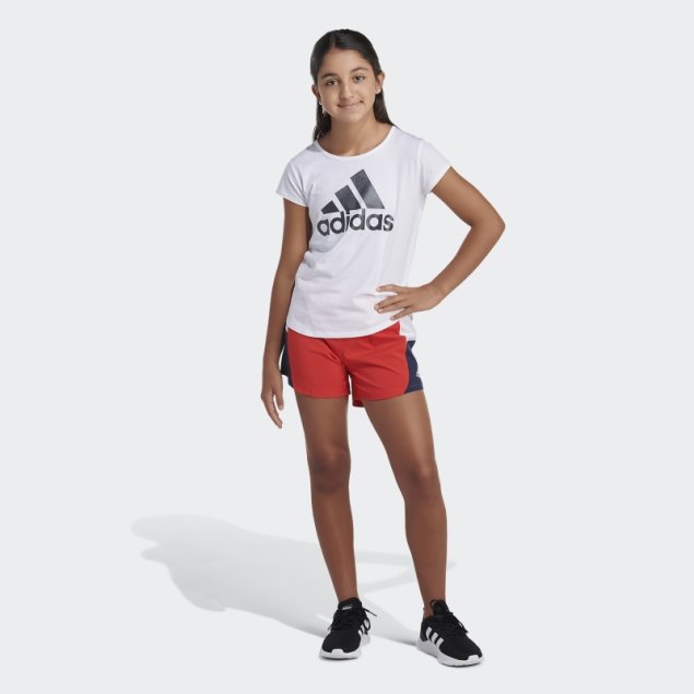 Adidas Shorts Tejidos Colorblock Rojos