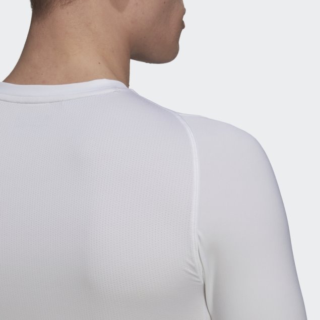 Camiseta De Entrenamiento Techfit Manga Larga Adidas Blanca