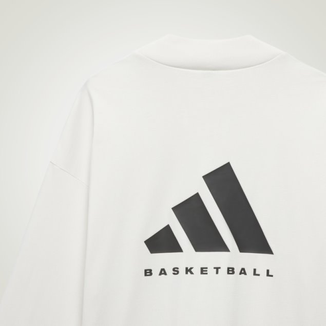 Adidas Camiseta De Manga Larga De Baloncesto Blanco De Moda