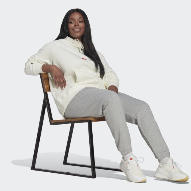 Sudadera Adidas Oversize Con Capucha (tallas Grandes) Blanco