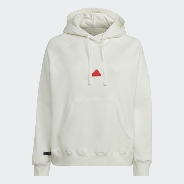 Sudadera Adidas Oversize Con Capucha (tallas Grandes) Blanco