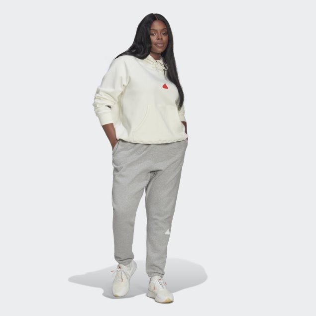 Sudadera Adidas Oversize Con Capucha (tallas Grandes) Blanco