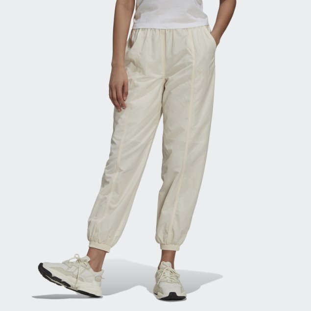 Pantalones De Chándal De Nylon Adicolor Adidas Blanco
