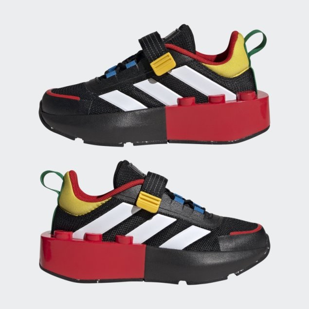 Negro Moda Adidas X Lego Tech Rnr Encaje Elástico Y Correa Superior Zapatos