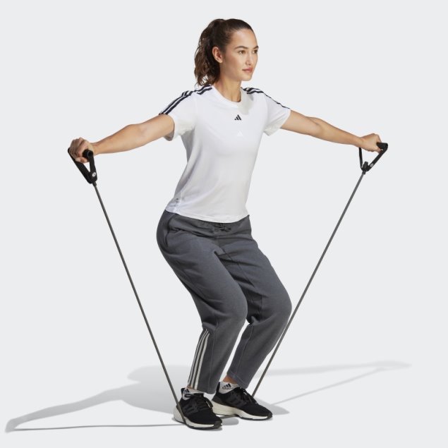 Camiseta Blanca Aeroready Train Essentials 3 Rayas Adidas