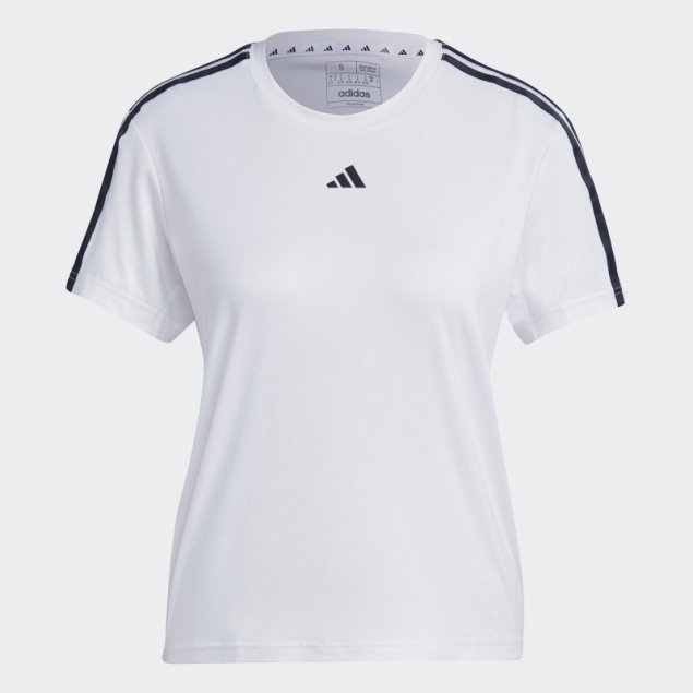 Camiseta Blanca Aeroready Train Essentials 3 Rayas Adidas
