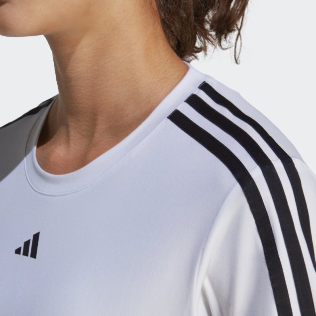 Camiseta Blanca Aeroready Train Essentials 3 Rayas Adidas