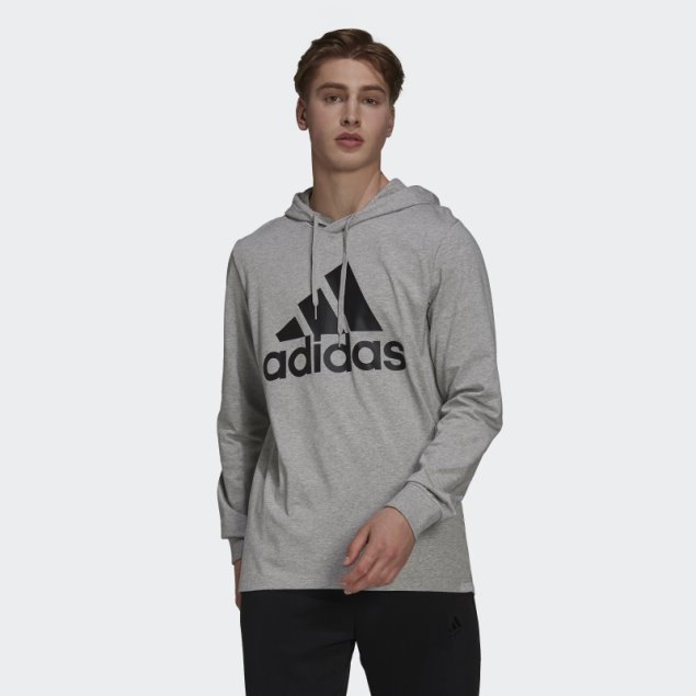 Sudadera Adidas Essentials Logo Gris Medio