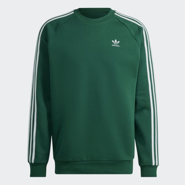 Sudadera Adicolor Classics 3-stripes Crew Adidas Verde Oscuro