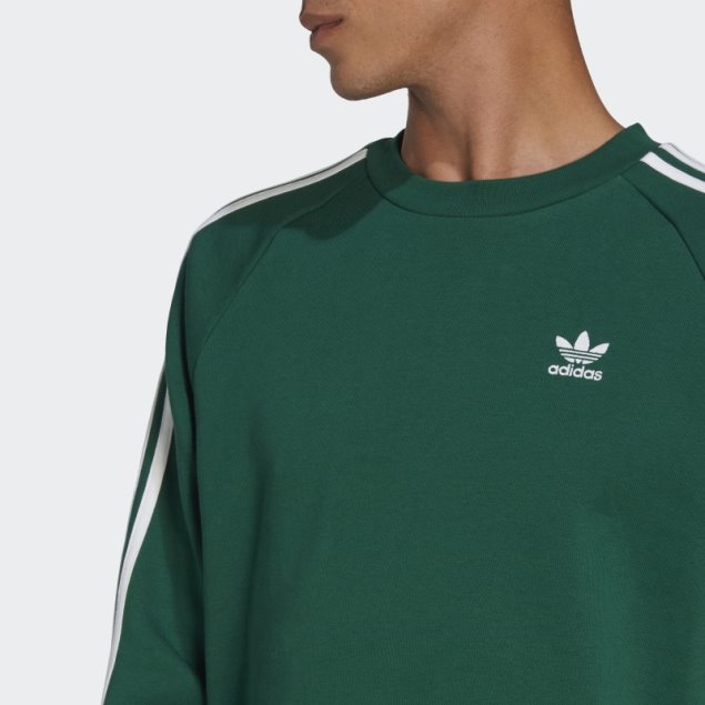 Sudadera Adicolor Classics 3-stripes Crew Adidas Verde Oscuro