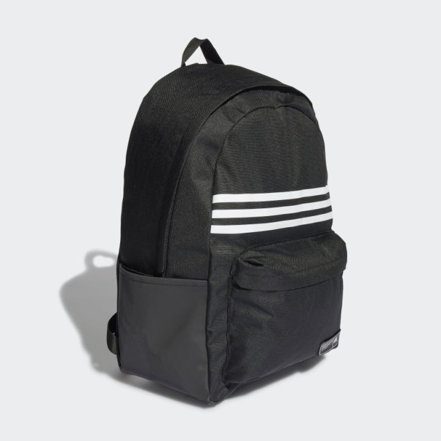 Mochila Negra Adidas Classic 3 Rayas Horizontal