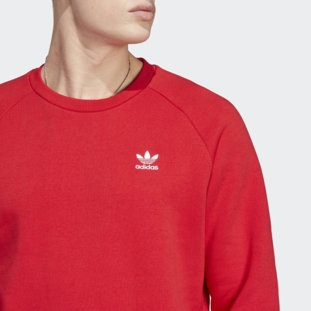 Sudadera Con Cuello Redondo Adidas Trefoil Essentials Escarlata