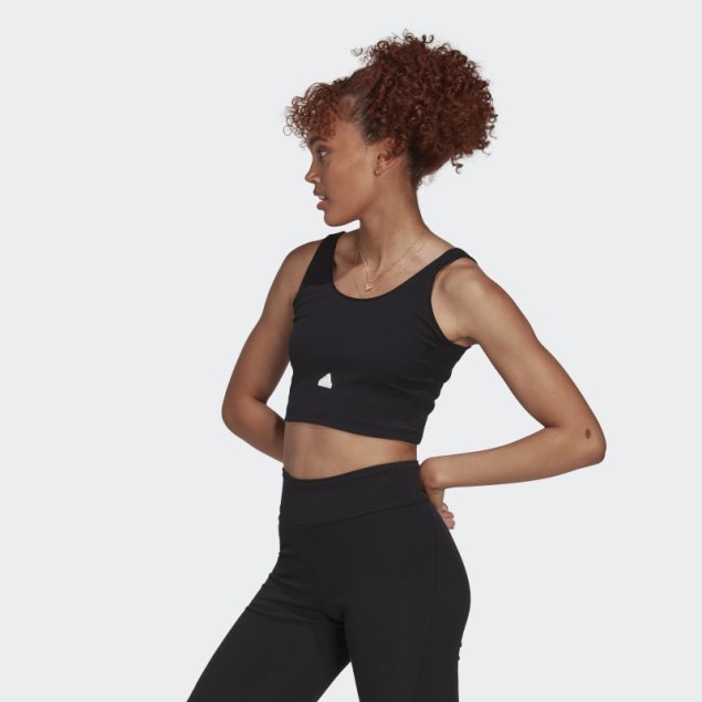 Top Corto Adidas Rib Negro