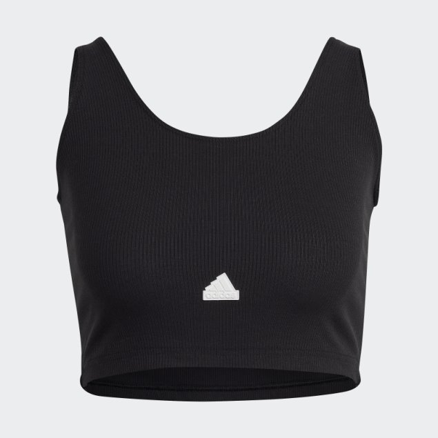 Top Corto Adidas Rib Negro