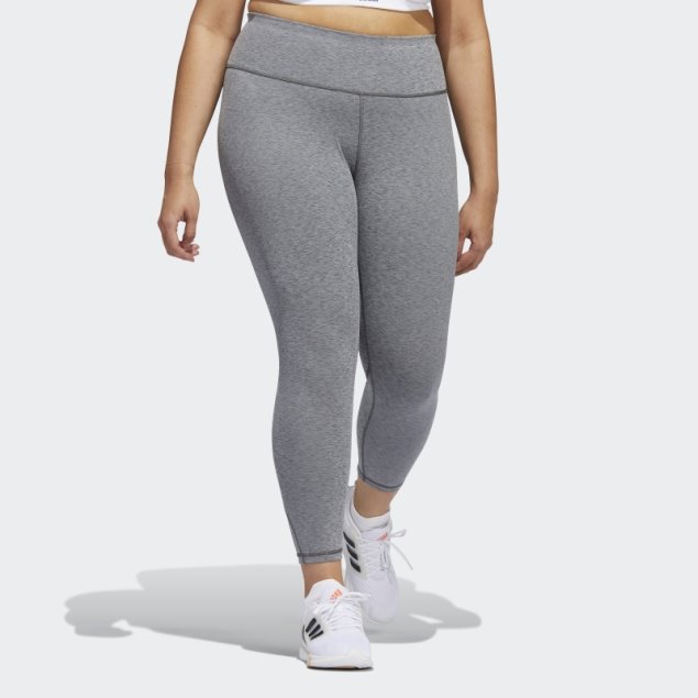 Leggings De Entrenamiento Gris Oscuro Jaspeado Adidas Optime (tallas Grandes)