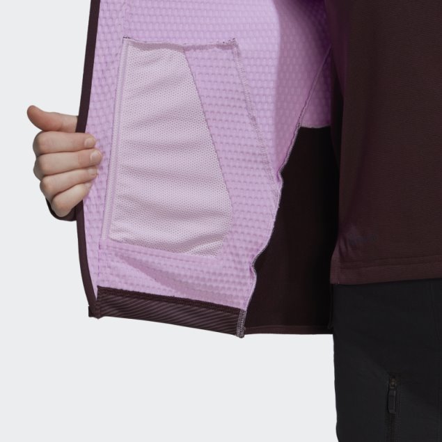 Adidas Terrex Tech Fleece Chaqueta Polar De Senderismo Con Capucha Lila