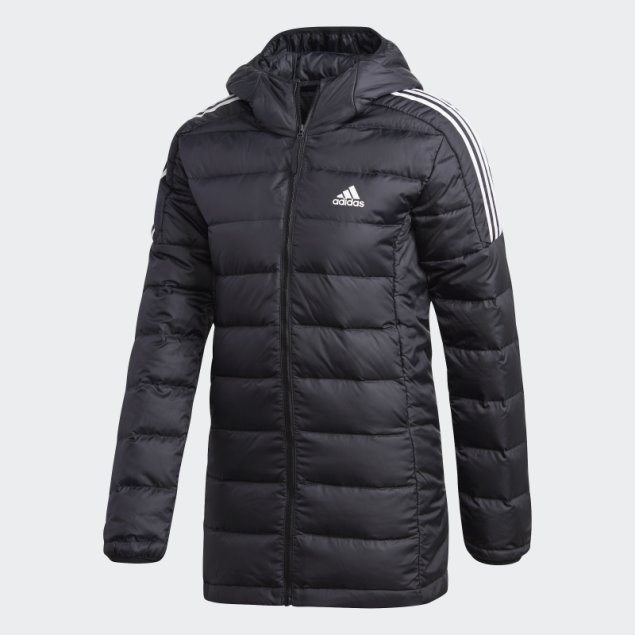 Parka Negra Con Capucha Essentials Light De Adidas