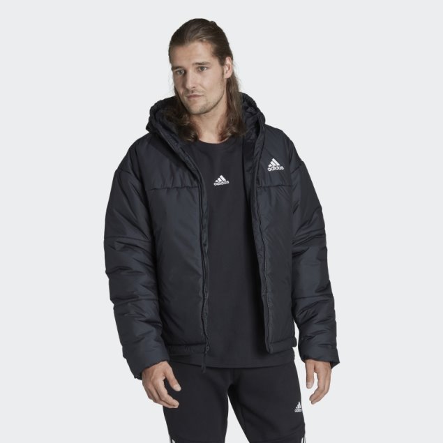 Adidas Bsc Chaqueta Con Capucha Y 3 Rayas En Negro