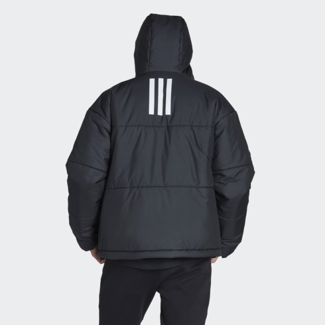 Adidas Bsc Chaqueta Con Capucha Y 3 Rayas En Negro
